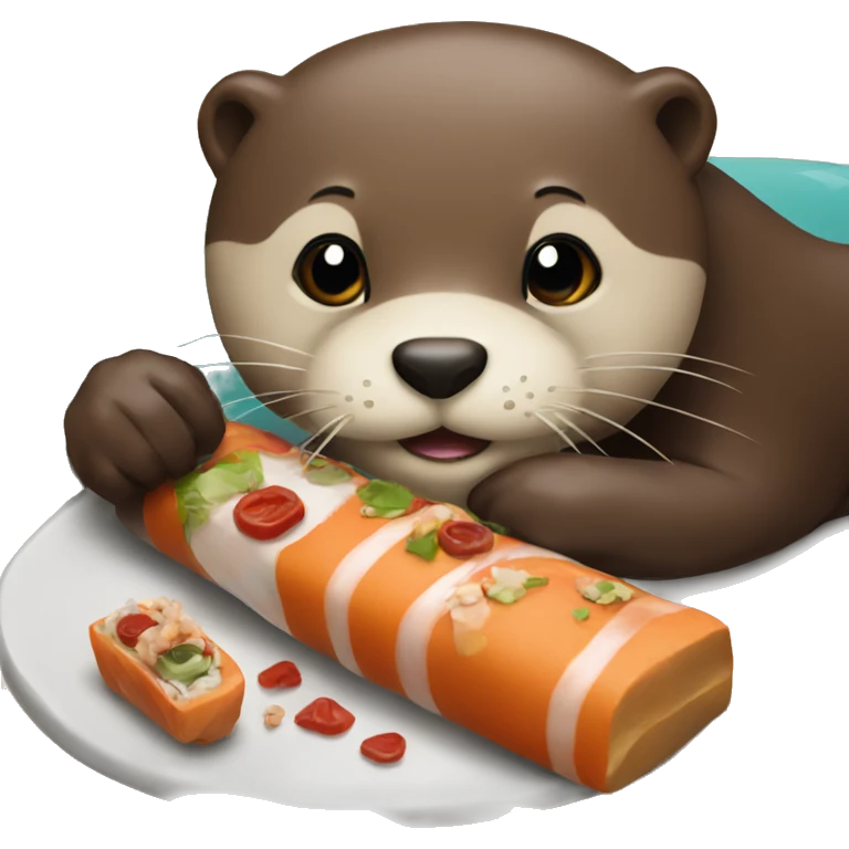 otter eating maki  emoji