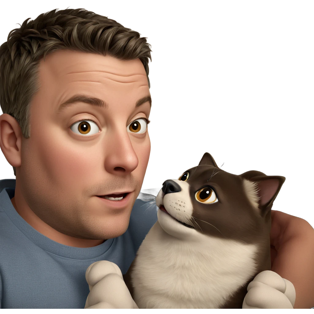 boy holding animal portrait emoji