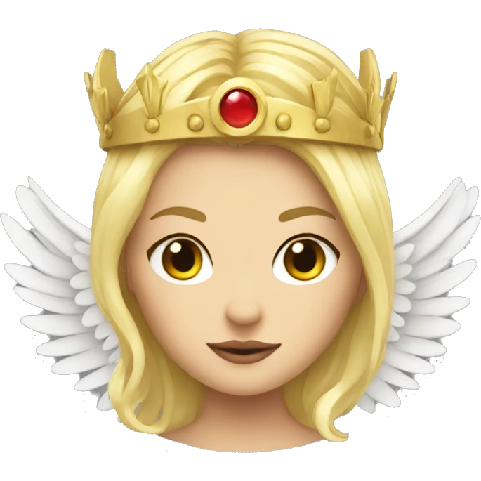 blond Valkyrie with wings and a crown emoji