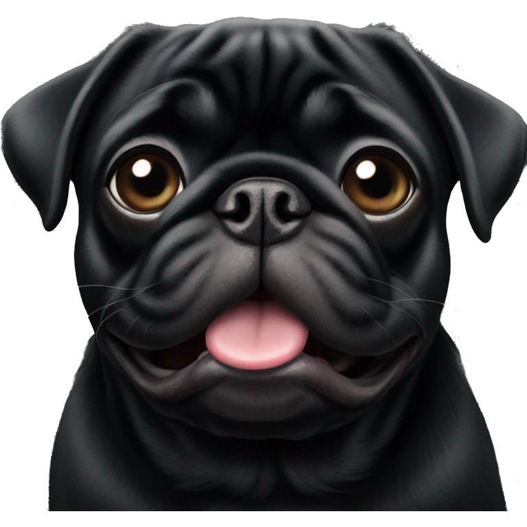Black pug  emoji