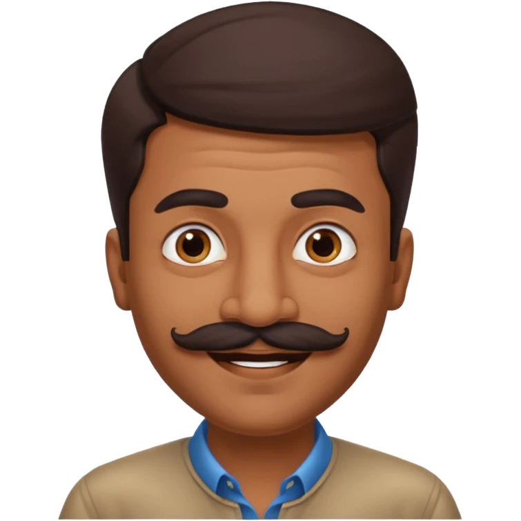 Jethalal character as an emoji, mustached Indian man with expressive face emoji