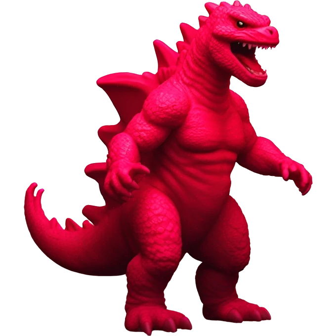 Godzilla red fluo toy emoji