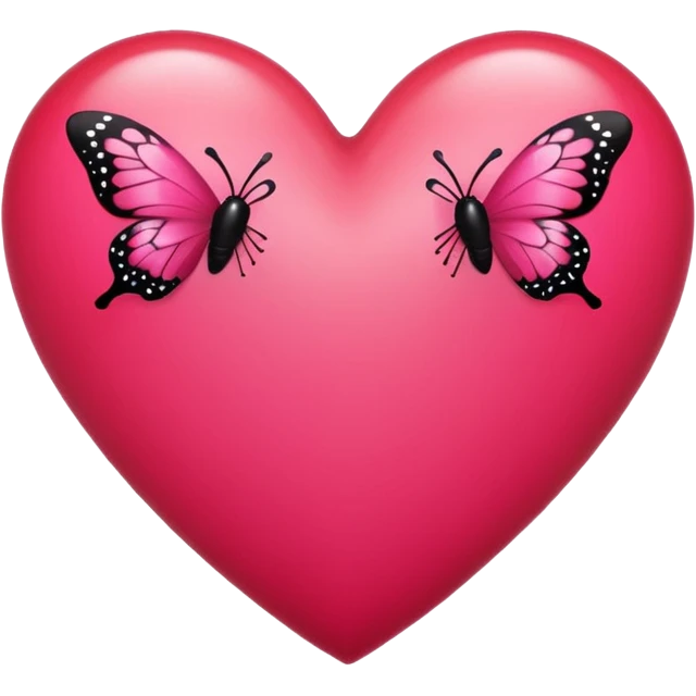 Really cool heart emoji for my sexy girlfriend that’s mainly  red & black. With just tiny hot pink butterflies on it.  emoji