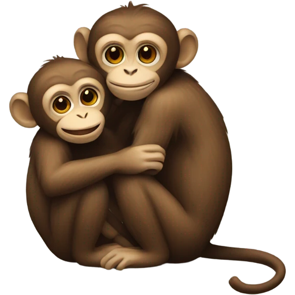 Monkey hugging monkey  emoji