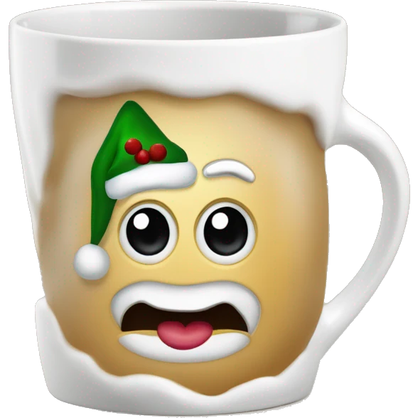 Weihnachtspunsch in Keramiktasse ohne Gesicht mit weihnachtsmotiv  emoji