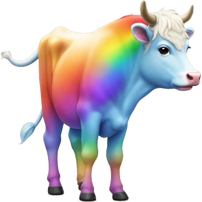 rainbow cow magic emoji