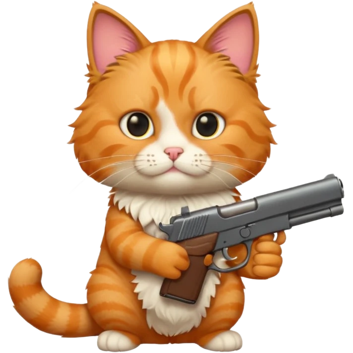 Cat with a gun emoji