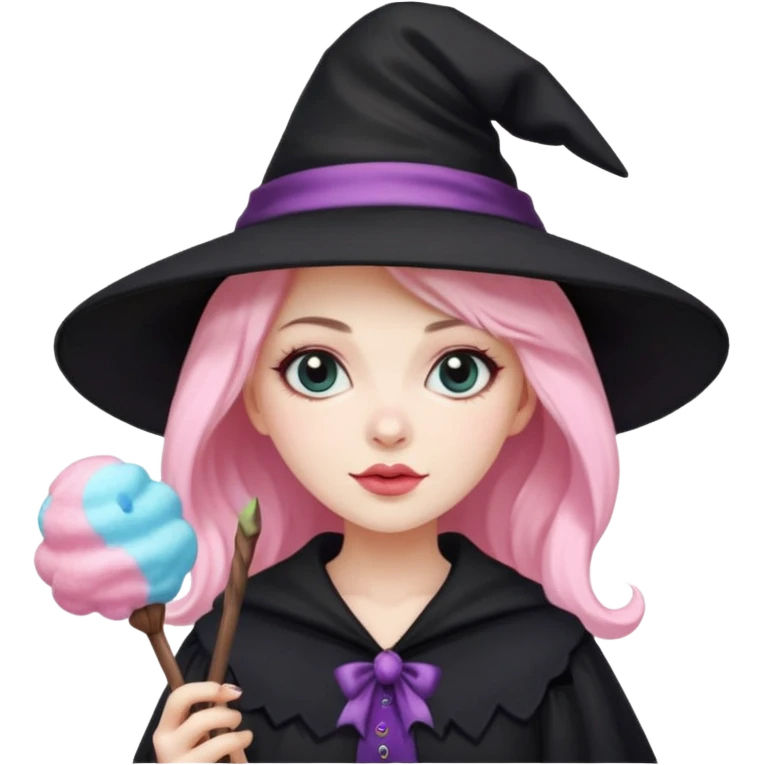 Witch with cotton candy emoji