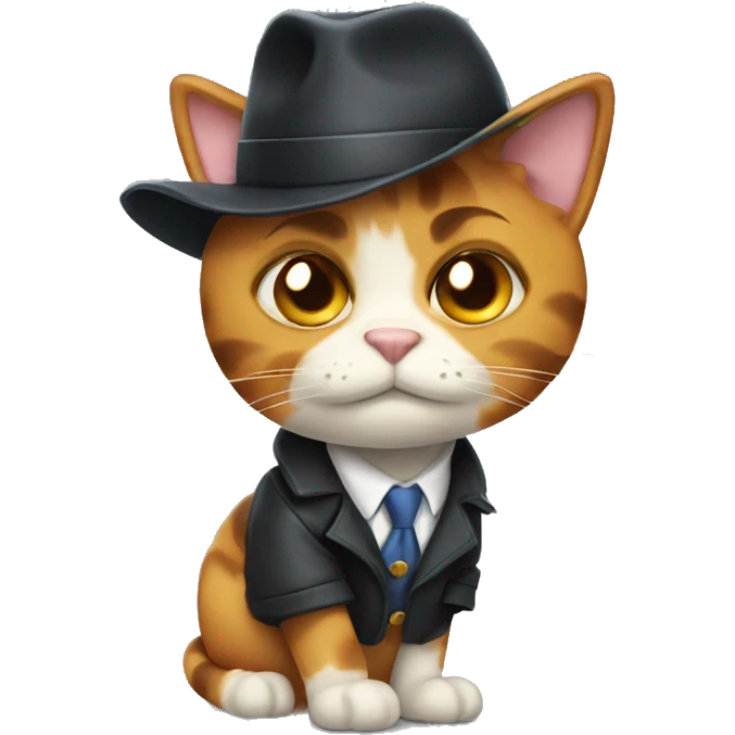 calico cat detective emoji