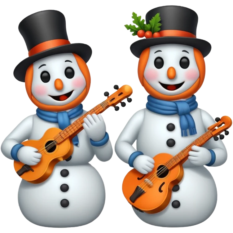 Snowmen with Musical Instruments emoji