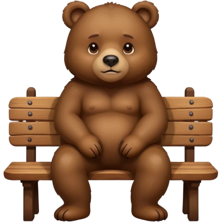 bear sitting on a bench emoji