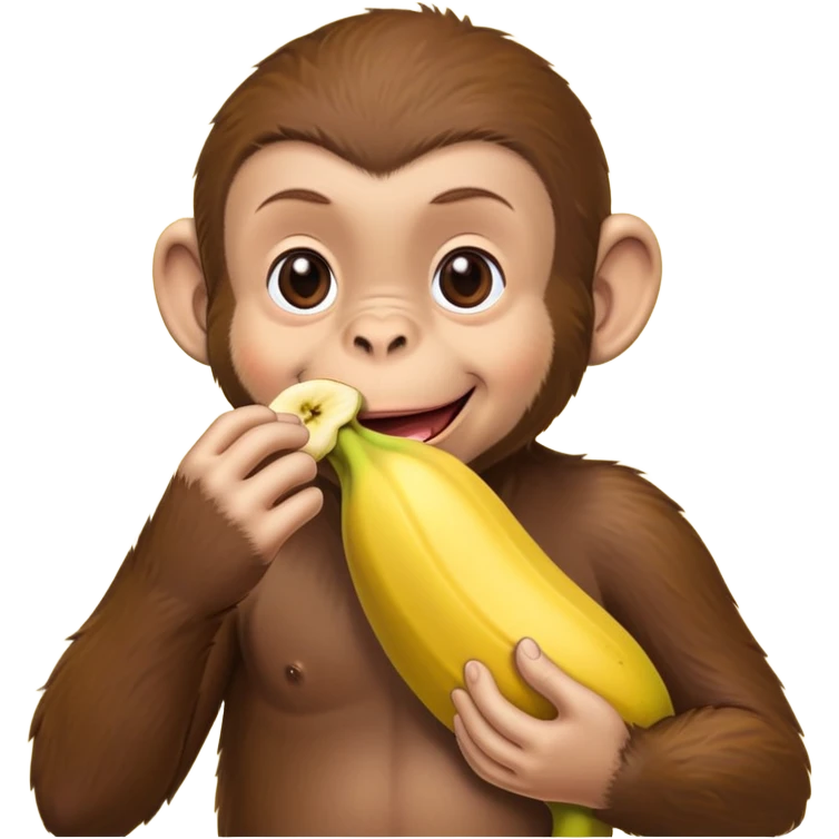 curious gerorge eating a banana emoji