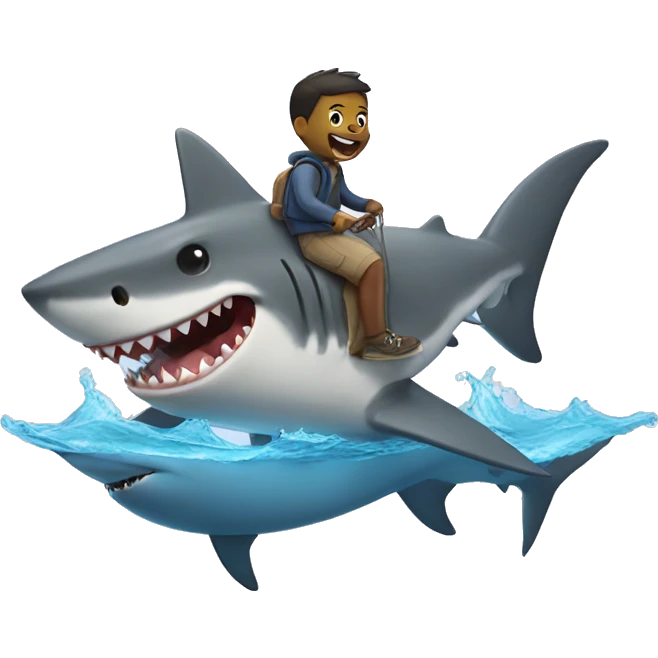 Shark riding a dog emoji