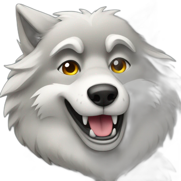 wolf making selfie emoji