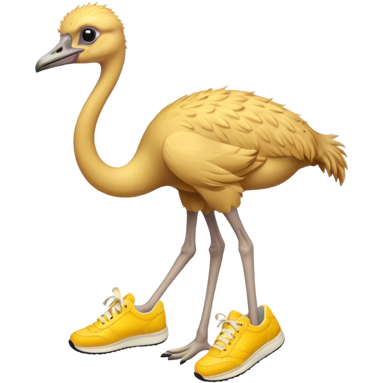  ostrich-in-yellow sneakers emoji
