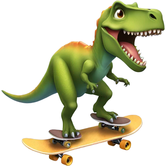 Dinosaur skateboarding  emoji