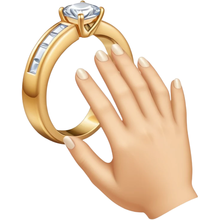 mão feminina mostrando sua aliança. Tipo esse emoji "💅🏼" emoji