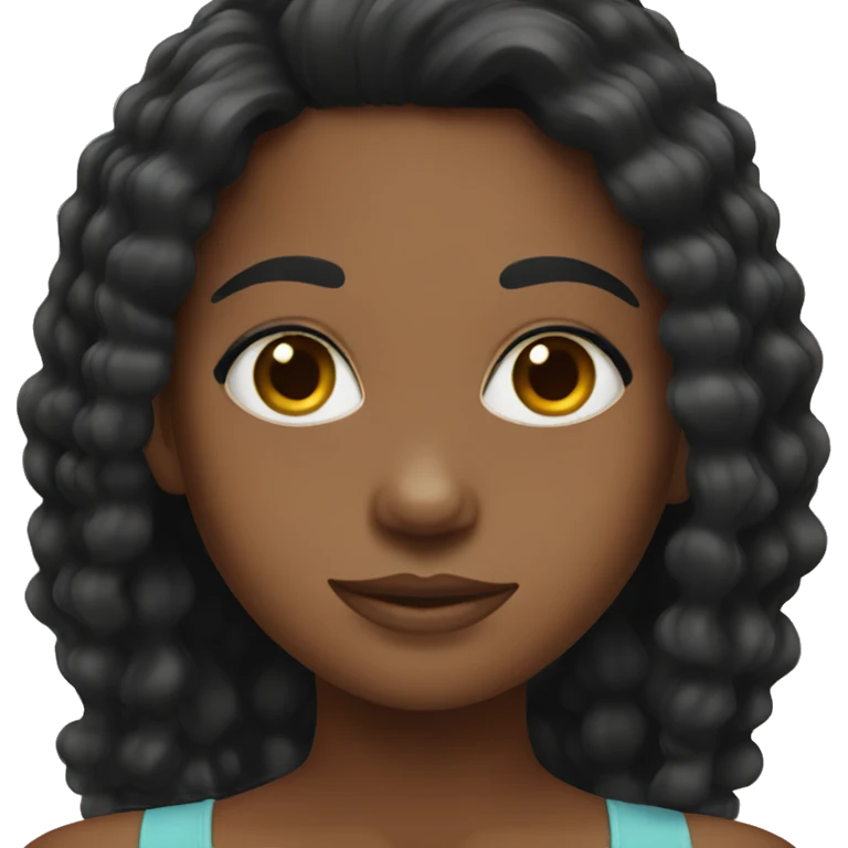 black hair girl emoji