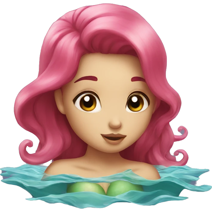 little cute mermaid kiss emoji