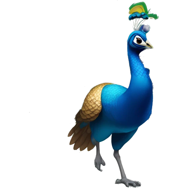 running peacock animated emoji