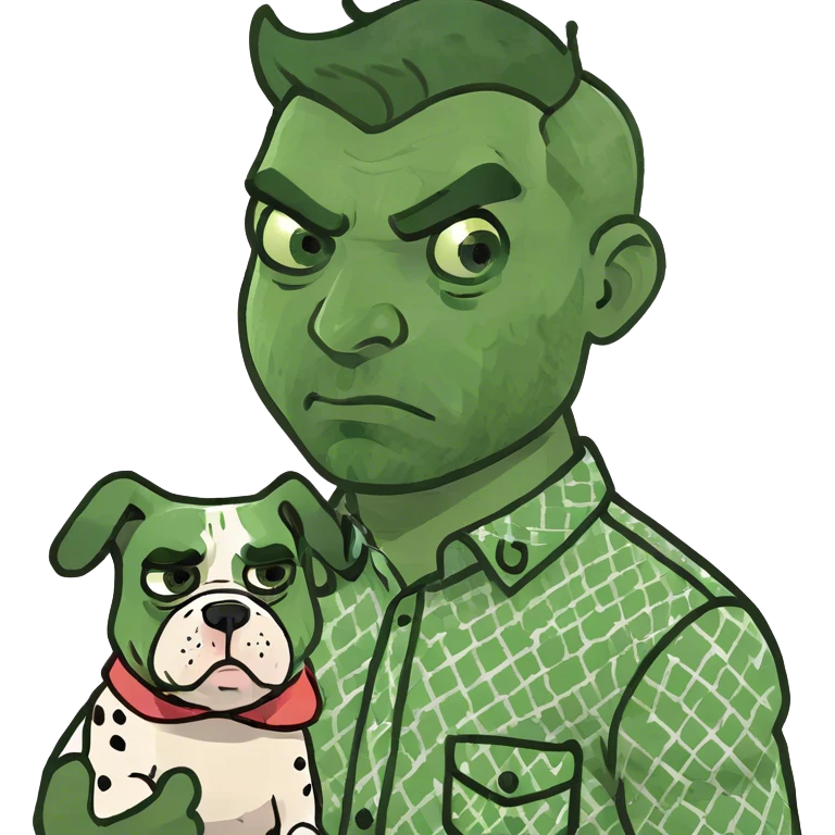Angry man with a cute puppy emoji