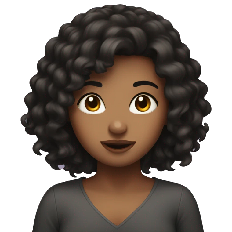 girl with dark hair, sassy hair flip emoji