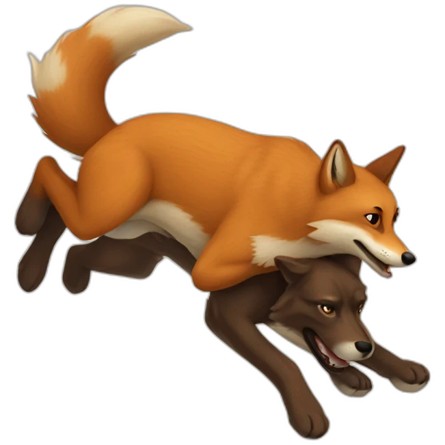 A big brown fox jumping over a lazy dog emoji
