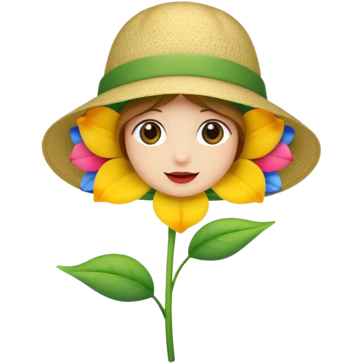 Flower with a hat emoji