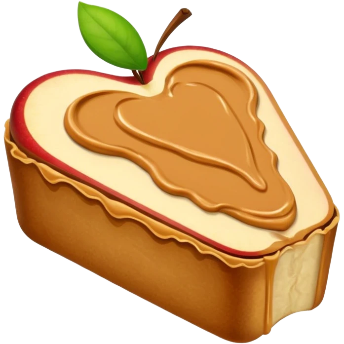apple slice with peanut butter emoji