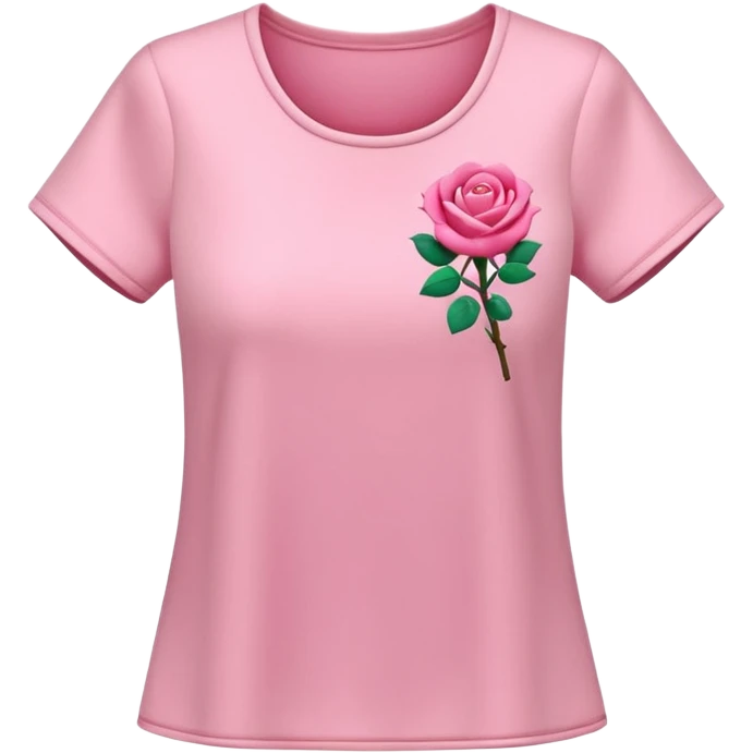 A 3D cartoon rose-pink women’s top with short sleeves, soft fabric texture, gentle lighting, isolated on plain background. plain no textures. emoji