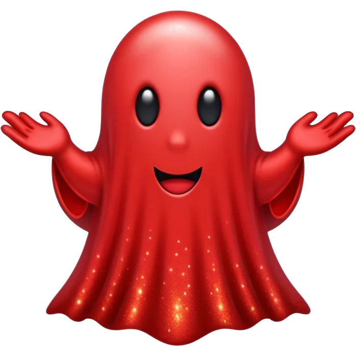 red glitter ghost emoji
