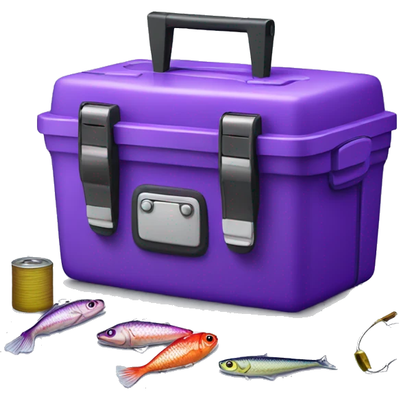 Realistic purple Fishing tackle box emoji