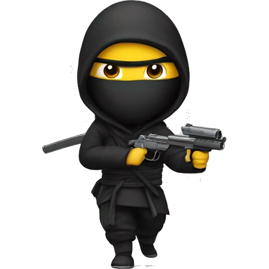 a ninja with a gun emoji