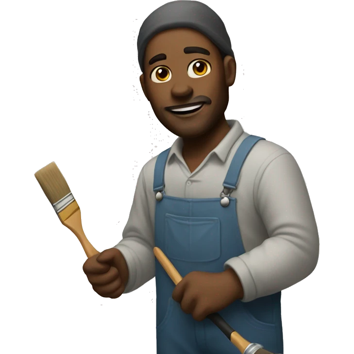 a painter with a brick and a brush emoji