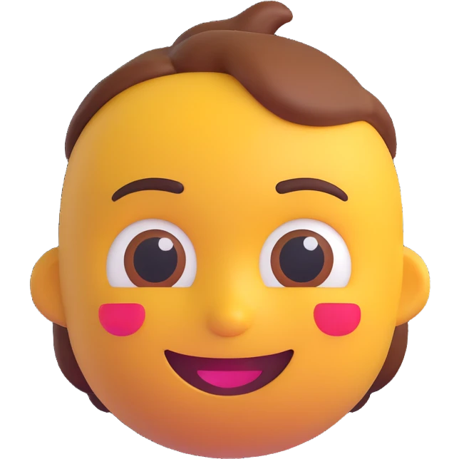 3D emoji of a person with a slight smile, realistic style, inspired by reference photo emoji