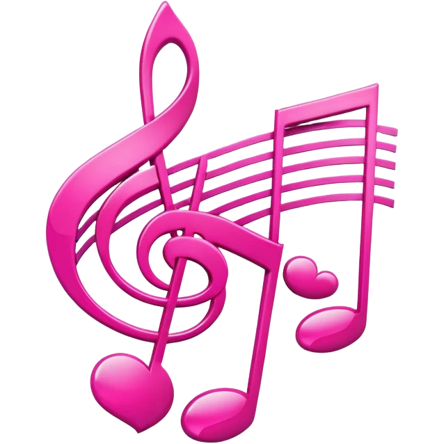 Pink music notes in the shape of hearts  emoji