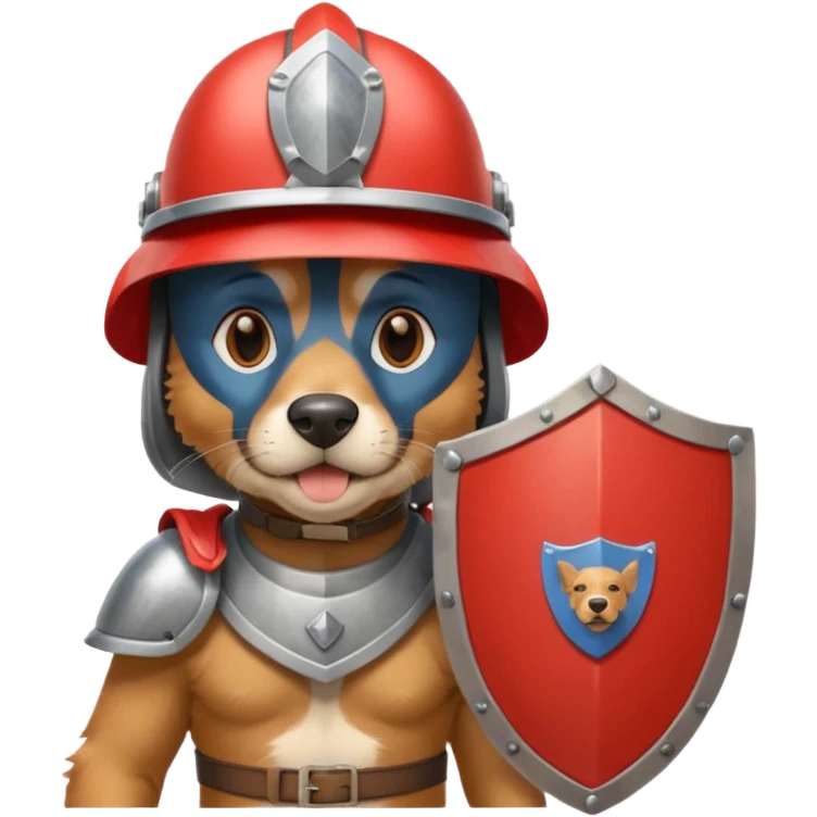 dog, ancient greece with shield emoji