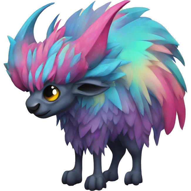 a colorful edgy vernid-fionbri-animal-creature with splash patterns emoji