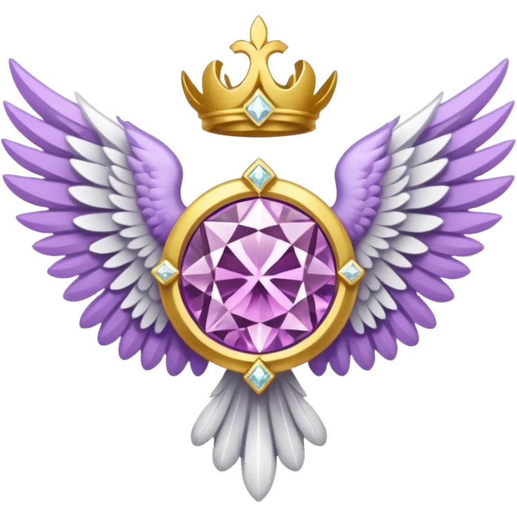 holy emblem with white wings and light purple diamond in the middle emoji