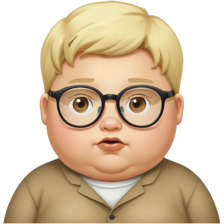 A really really fat blonde kid with glasses emoji