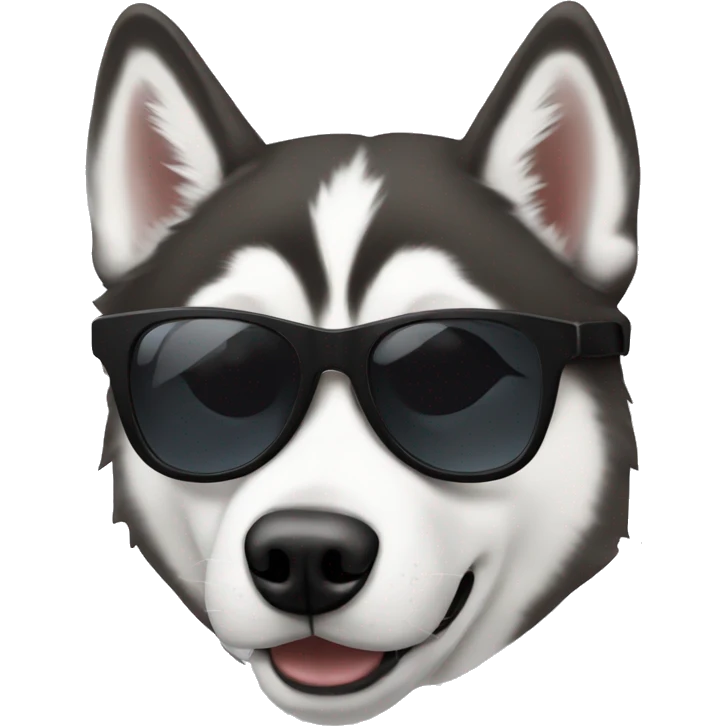 A Siberian husky with sunglasses emoji