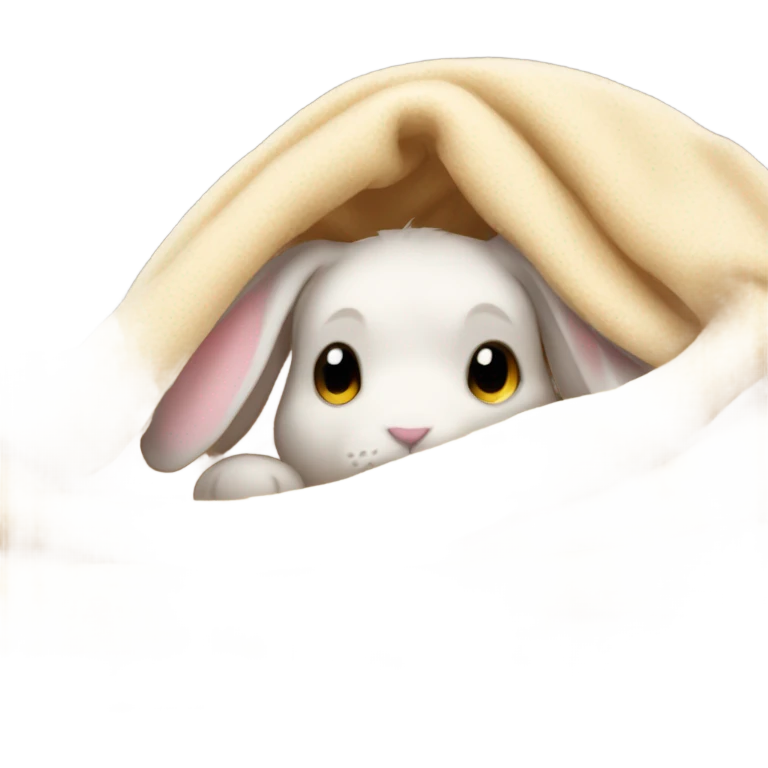 rabbit cozy in blanket emoji