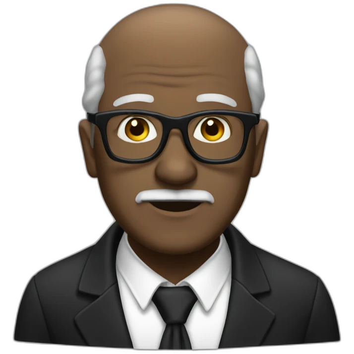 Old man pianist bald black glasses sideburns black shirt emoji