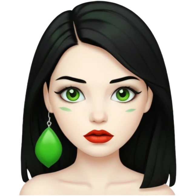 woman with greenl ips emoji
