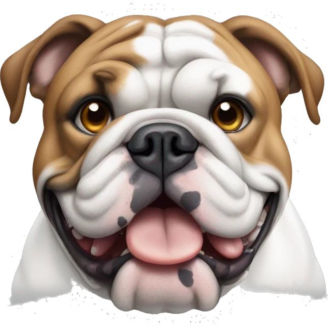 English bulldog whith Bue and White background  emoji