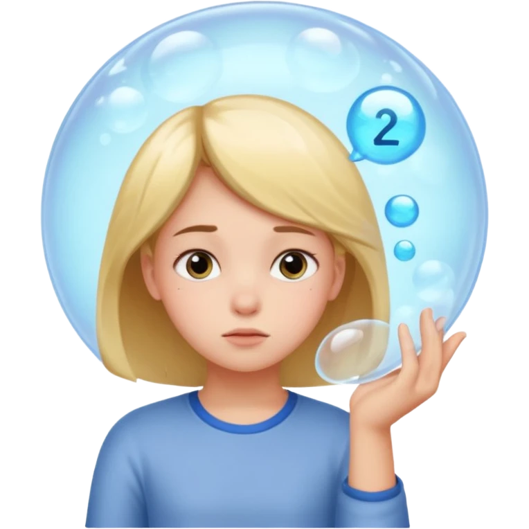 determined shy girl who is dreaming of 100% on her exam (in a dream bubble) emoji