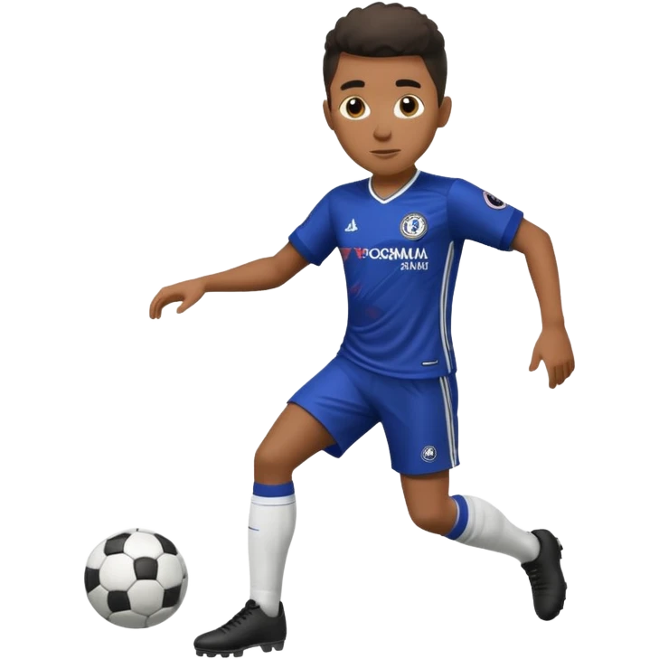 Black chelsea fc player shooting emoji