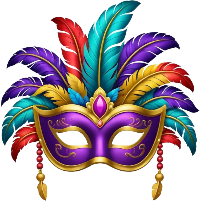 colorful carnival mask with feathers emoji
