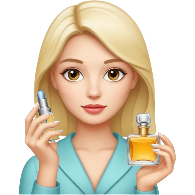 Full body pretty woman holding mini perfume emoji