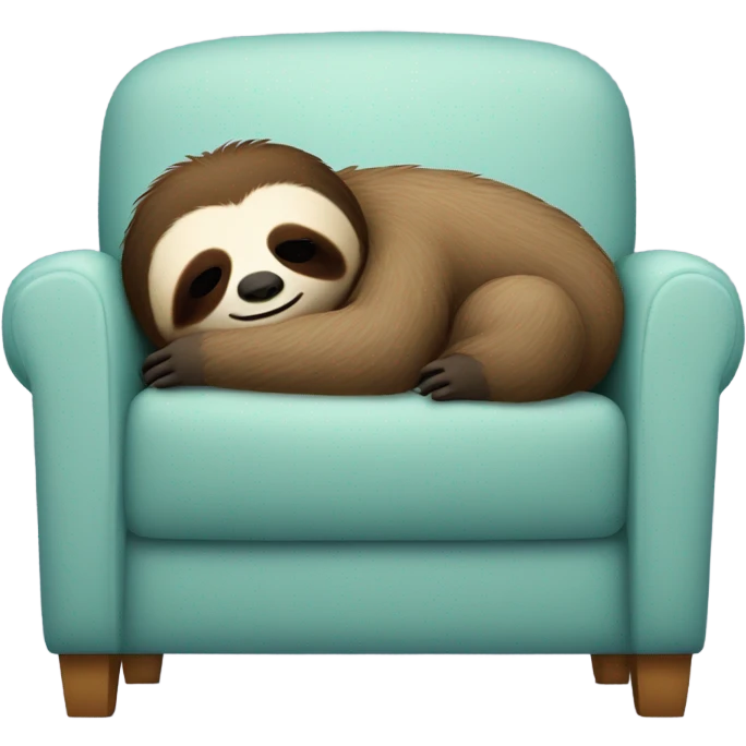 sloth sleeping on the armchair  emoji
